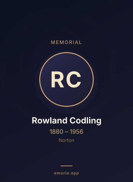 Memorial portrait of Rowland Codling