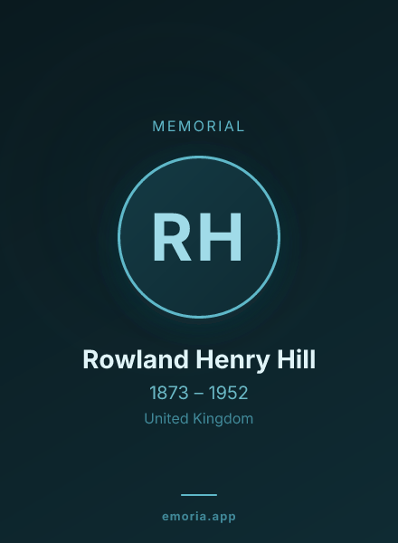 Memorial portrait of Rowland Henry Hill