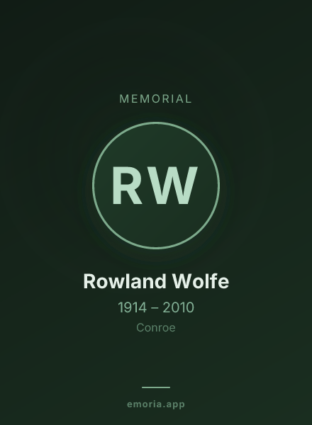 Memorial portrait of Rowland Wolfe
