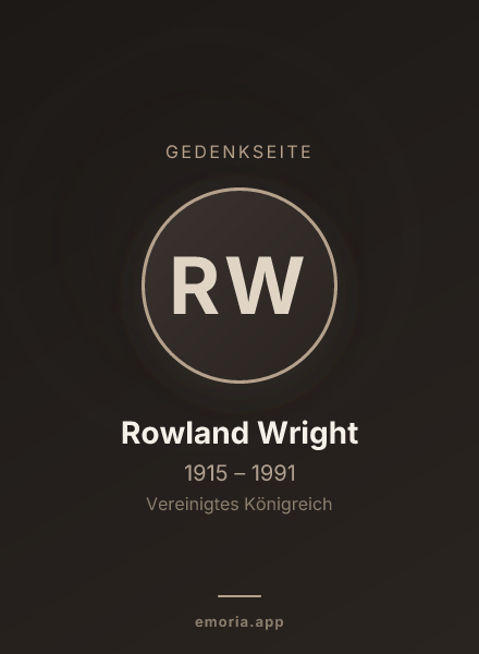 Gedenkportrait von Rowland Wright