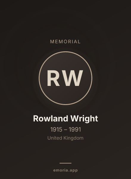 Memorial portrait of Rowland Wright