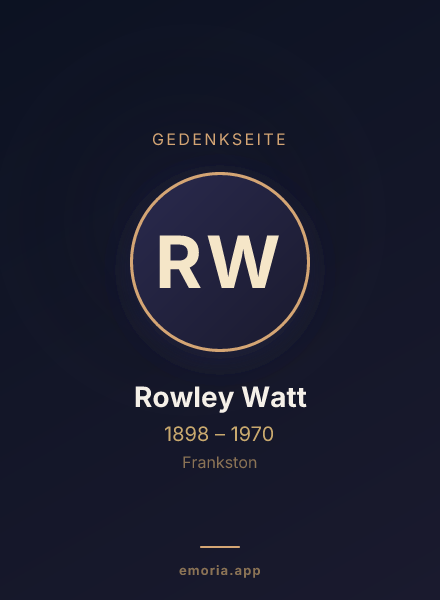 Gedenkportrait von Rowley Watt