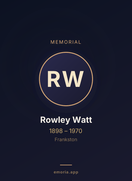 Memorial portrait of Rowley Watt