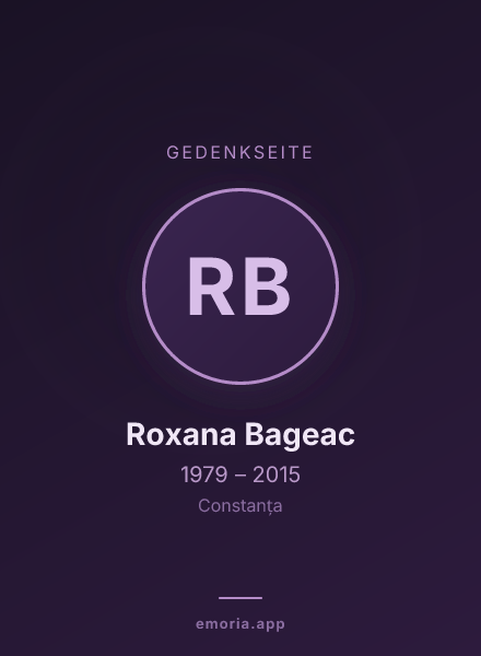 Gedenkportrait von Roxana Bageac