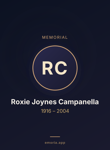 Memorial portrait of Roxie Joynes Campanella