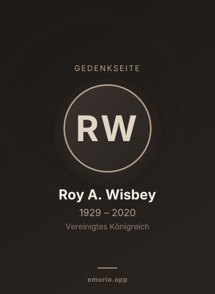 Gedenkportrait von Roy A. Wisbey