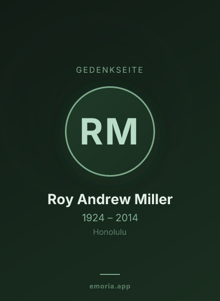 Gedenkportrait von Roy Andrew Miller