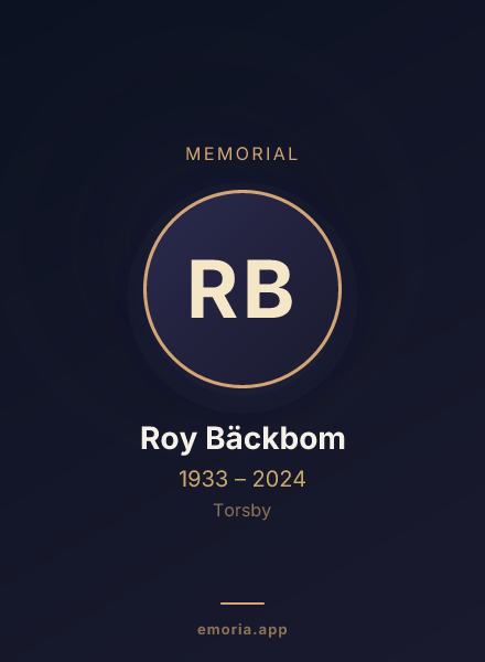 Memorial portrait of Roy Bäckbom