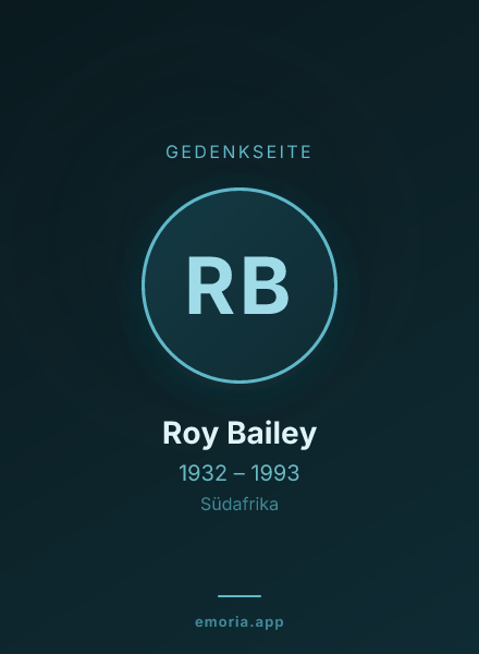 Gedenkportrait von Roy Bailey