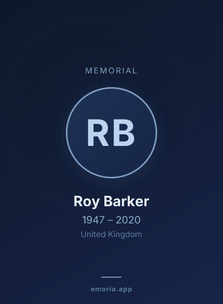 Memorial portrait of Roy Barker