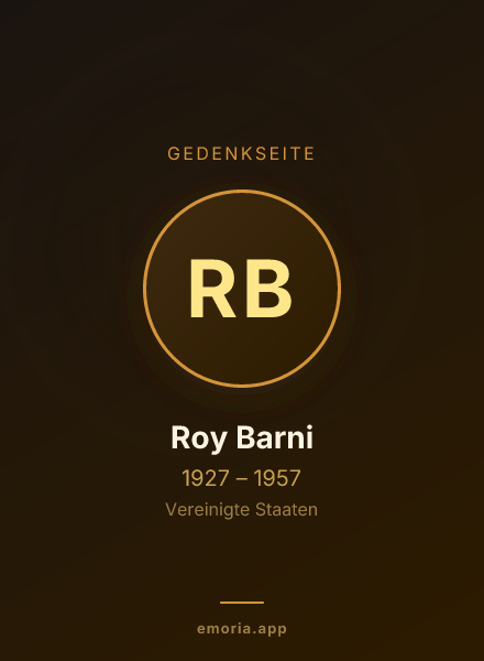 Gedenkportrait von Roy Barni