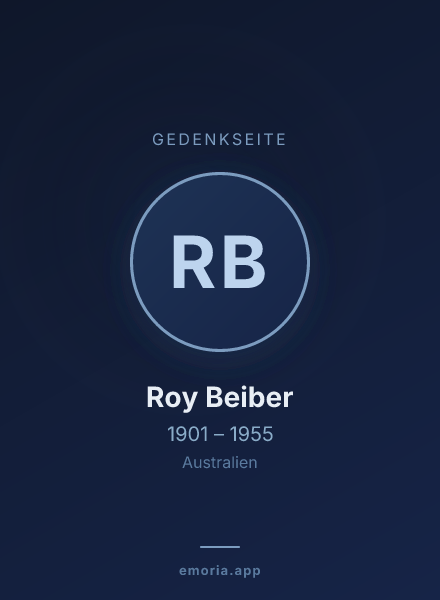 Gedenkportrait von Roy Beiber