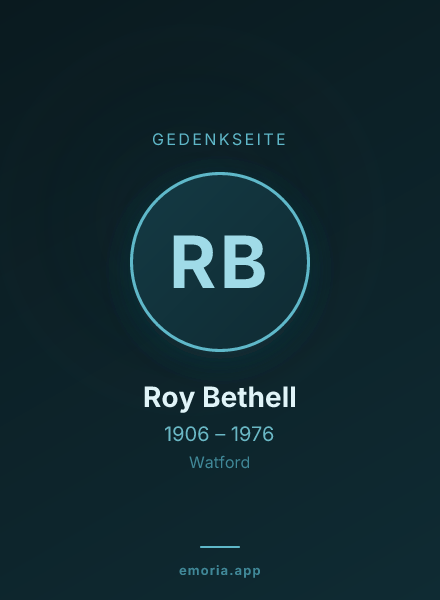 Gedenkportrait von Roy Bethell