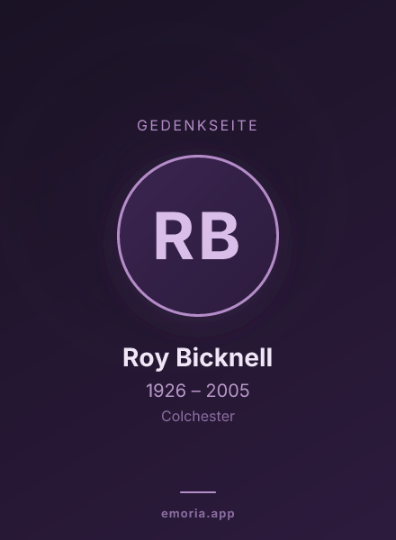 Gedenkportrait von Roy Bicknell