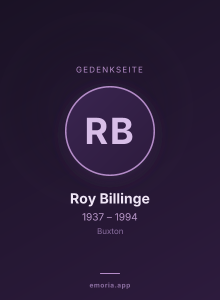 Gedenkportrait von Roy Billinge