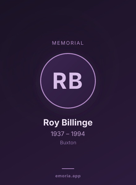 Memorial portrait of Roy Billinge