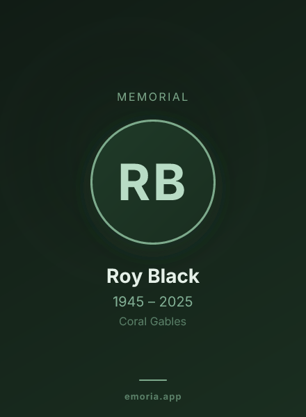 Memorial portrait of Roy Black