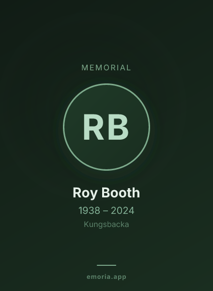 Memorial portrait of Roy Booth