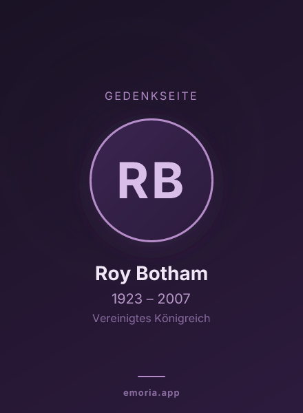 Gedenkportrait von Roy Botham