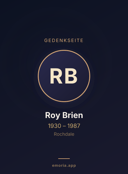 Gedenkportrait von Roy Brien