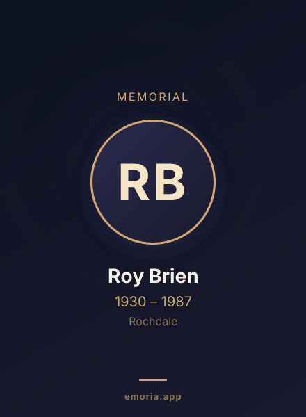 Memorial portrait of Roy Brien