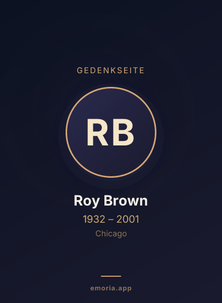 Gedenkportrait von Roy Brown