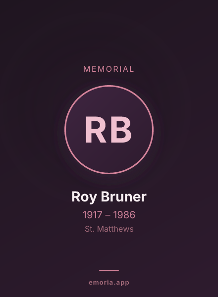 Memorial portrait of Roy Bruner