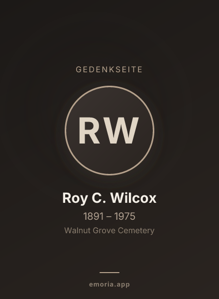 Gedenkportrait von Roy C. Wilcox