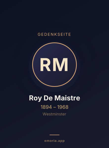Gedenkportrait von Roy De Maistre