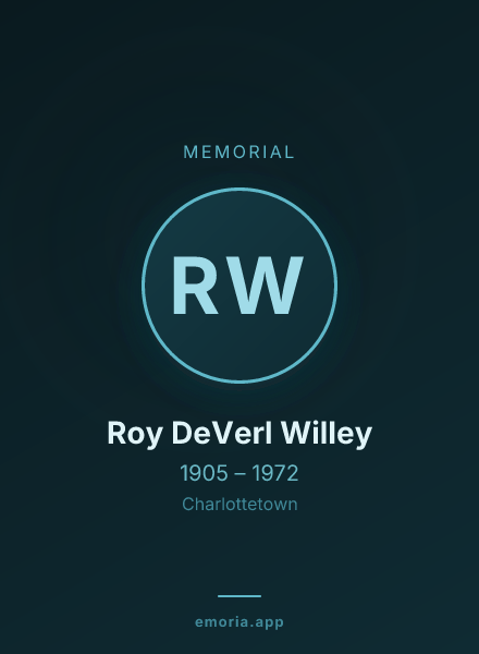 Memorial portrait of Roy DeVerl Willey