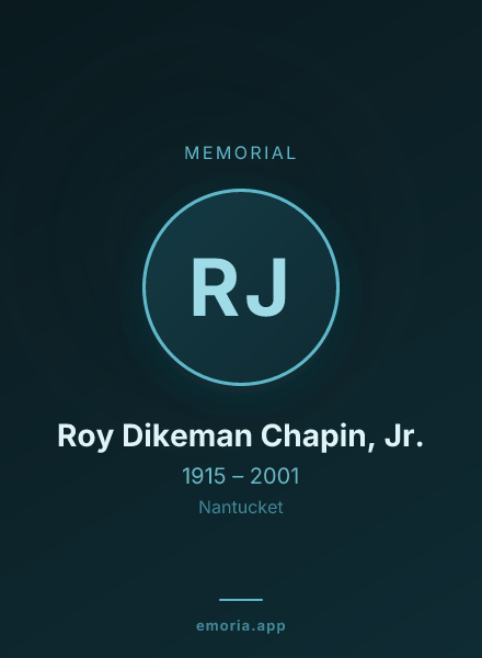 Memorial portrait of Roy Dikeman Chapin, Jr.