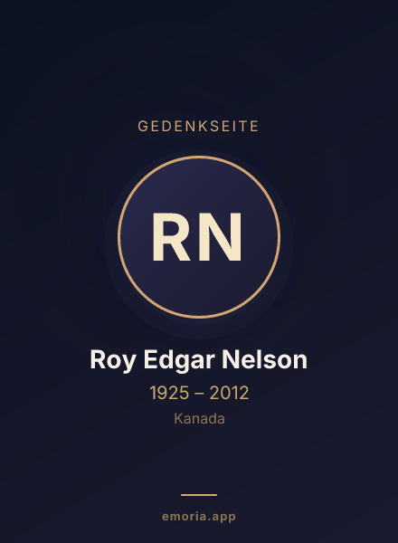 Gedenkportrait von Roy Edgar Nelson