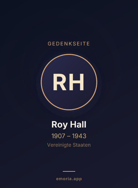 Gedenkportrait von Roy Hall