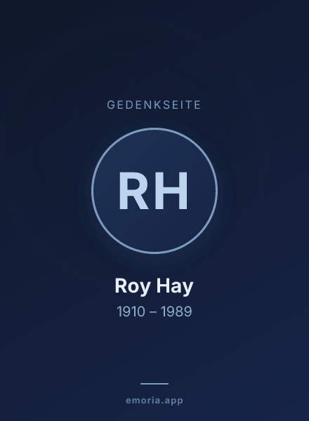 Gedenkportrait von Roy Hay