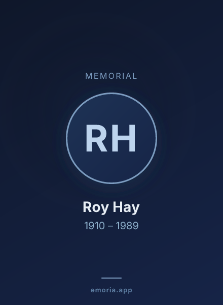 Memorial portrait of Roy Hay