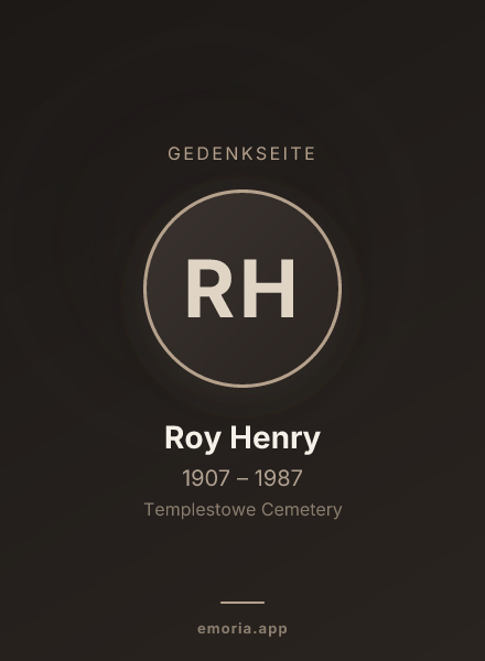 Gedenkportrait von Roy Henry