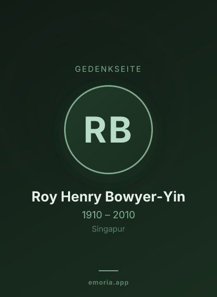 Gedenkportrait von Roy Henry Bowyer-Yin