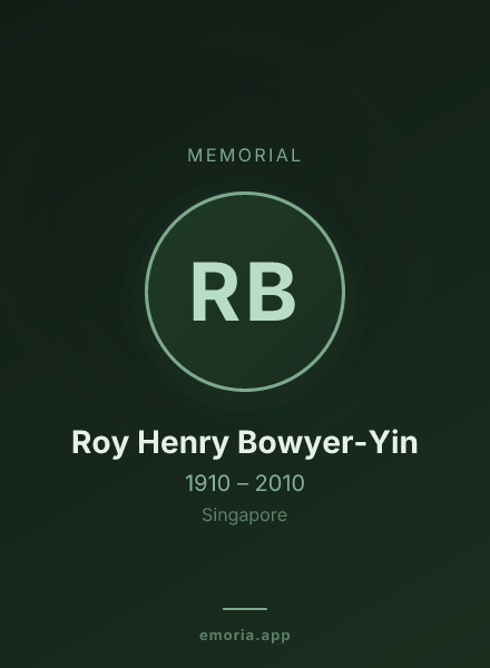 Memorial portrait of Roy Henry Bowyer-Yin