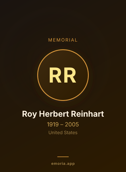 Memorial portrait of Roy Herbert Reinhart