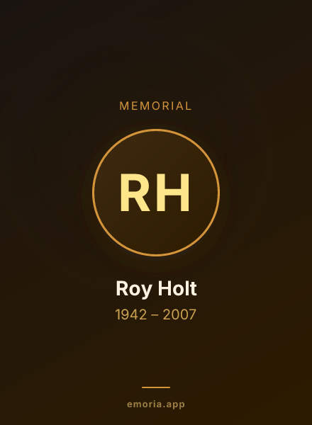 Memorial portrait of Roy Holt