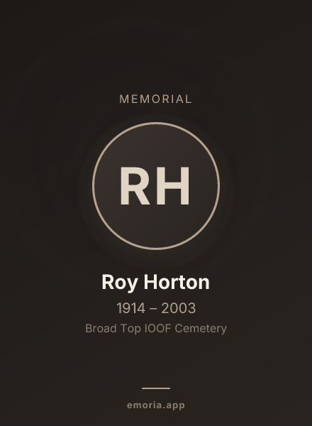Memorial portrait of Roy Horton