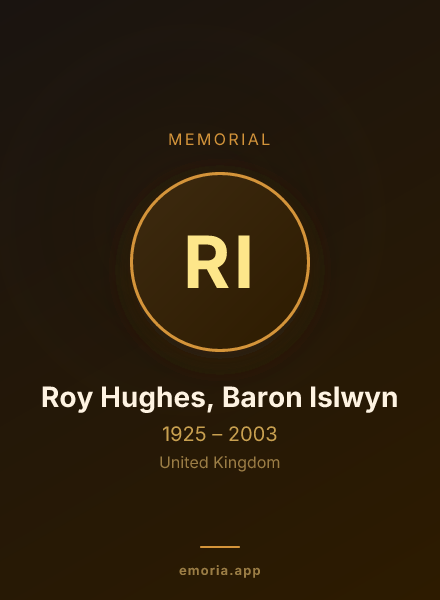 Memorial portrait of Roy Hughes, Baron Islwyn