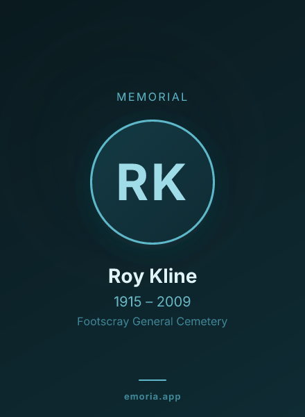 Memorial portrait of Roy Kline