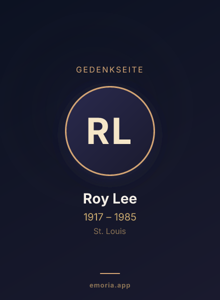 Gedenkportrait von Roy Lee