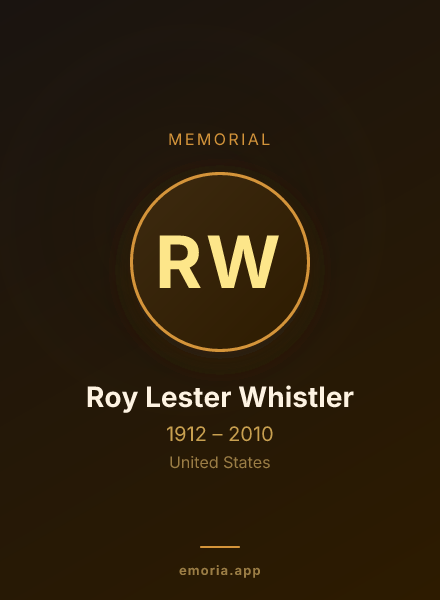 Memorial portrait of Roy Lester Whistler