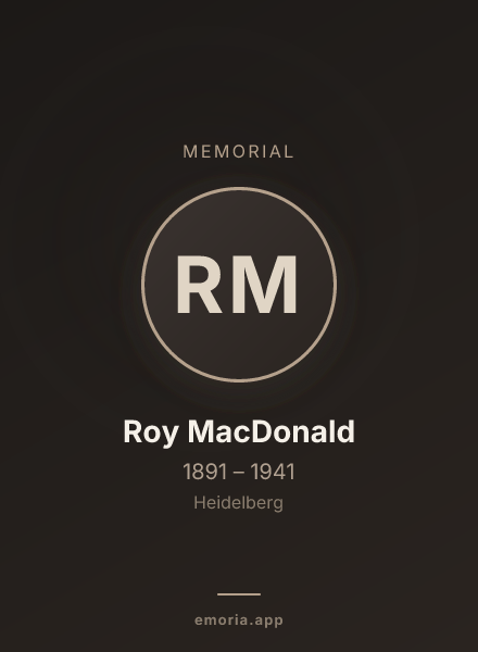 Memorial portrait of Roy MacDonald