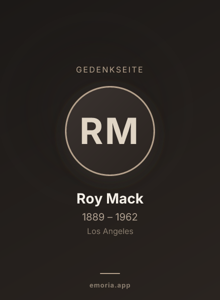 Gedenkportrait von Roy Mack