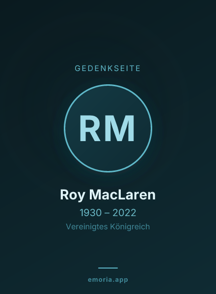 Gedenkportrait von Roy MacLaren