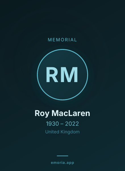 Memorial portrait of Roy MacLaren