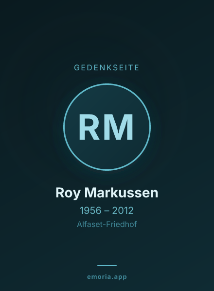 Gedenkportrait von Roy Markussen